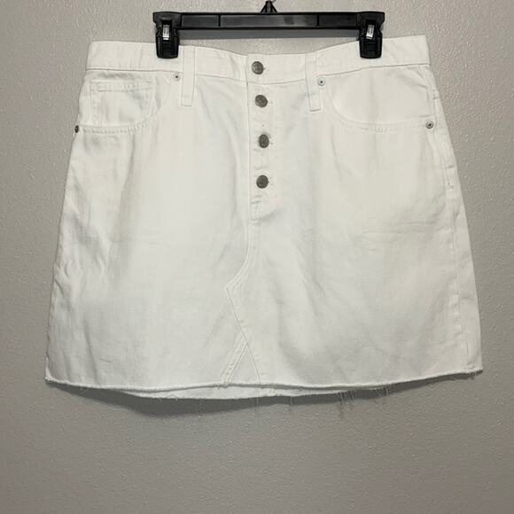 MADEWELL White Rigid Denim A-Line Skirt Size 32 NWT - Picture 1 of 11